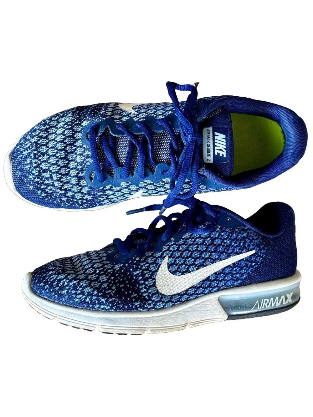 NIKE AIR MAX SEQUENT 2 Running Shoe Blue White Knit Casual 852465-401 WMNS 8.5 - Picture 3 of 16